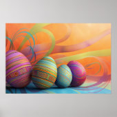 Ostereier mit Wirblem Hintergrund Poster (Vorne)