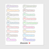 Ostereier Muffin Custom Multiple Names Stickers Aufkleber (Blatt)