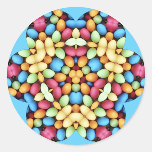 OSTEREIER MULTICOLORED ~ RUNDER AUFKLEBER (Vorderseite)