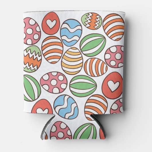 Ostereier-Muster können kühlen - farbenfroher Urla Dosenkühler (Vorderseite)