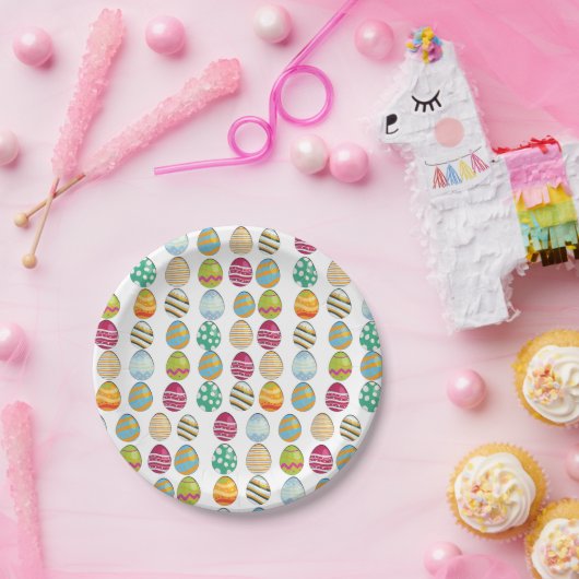 Ostereier Muster Pappteller (Party)