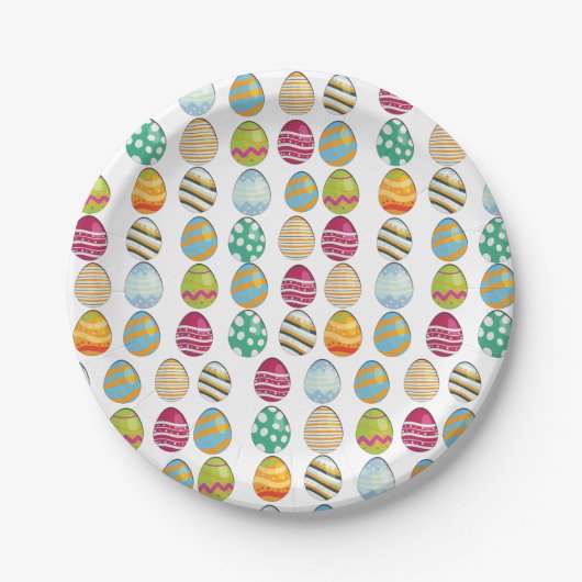 Ostereier Muster Pappteller (Vorderseite)