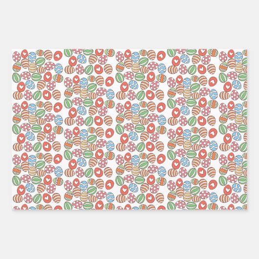 Ostereier-Muster-Verpackungspapier - farbiges Gesc Geschenkpapier Set (Vorderseite 3)