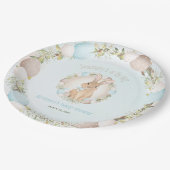 Ostereier Niedlich Bunny Spring Blue Baby Dusche Pappteller (Schrägansicht)