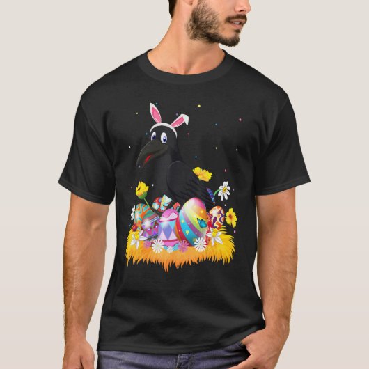 Ostereier Niedlich Crow Ostersonntag T-Shirt (Vorderseite)