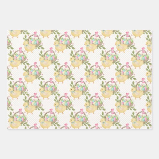 Ostereier Niedliches Hühnchen Geschenkpapier Set (Vorderseite 3)