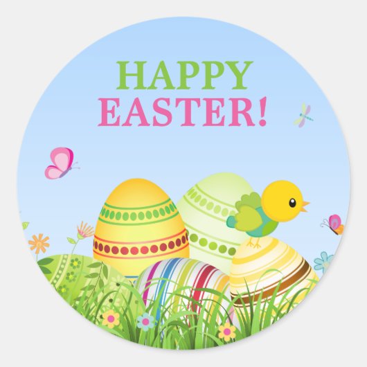 Ostereier Osteraufkleber Runder Aufkleber (Vorderseite)
