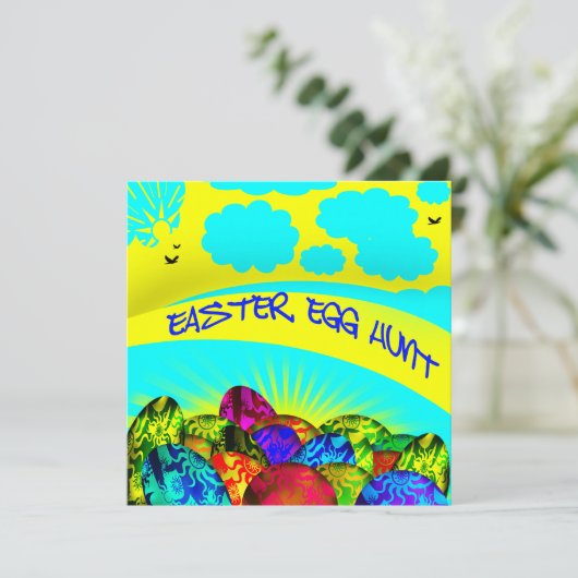 Ostereier Ostereier Eizelljagd Einladung (Stehend Vorderseite)