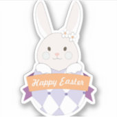 Ostereier. Osterhase.Frohe Ostern Aufkleber (Vorderseite)