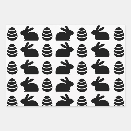 Ostereier Ostern Bunny Happy Ostermuster Geschenkpapier Set (Vorderseite)