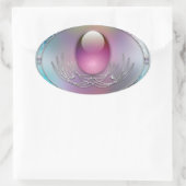 Ostereier Ovaler Aufkleber (Tasche)