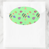 Ostereier Ovaler Aufkleber (Tasche)