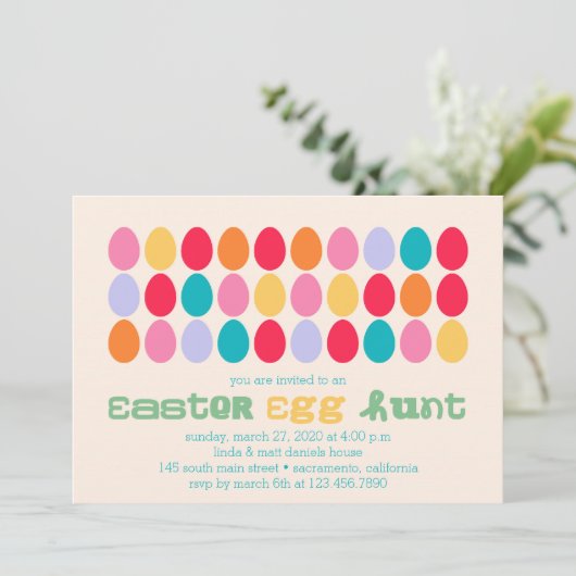 Ostereier-Party Einladung (Stehend Vorderseite)