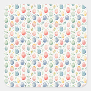 Ostereier Pastel Serenade Quadratischer Aufkleber