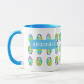 Ostereier personalisierter Name Blau Tasse (Links)