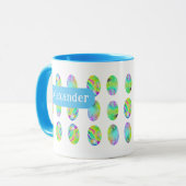 Ostereier personalisierter Name Blau Tasse (Vorderseite Links)
