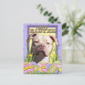 Ostereier - Pitbull - JerseyGirl Feiertagspostkarte (Stehend Vorderseite)