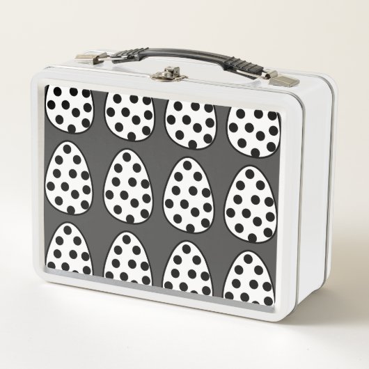 Ostereier Polka Dot Happy Oaster Metall Brotdose (Vorderseite)