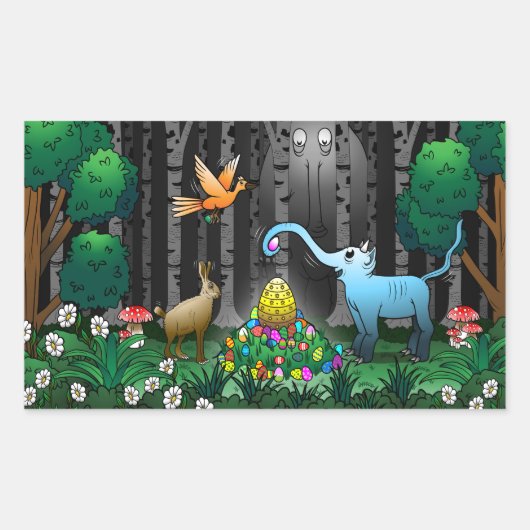 Ostereier Rechteckiger Aufkleber (Vorderseite)