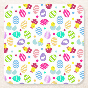 Ostereier Rechteckiger Pappuntersetzer