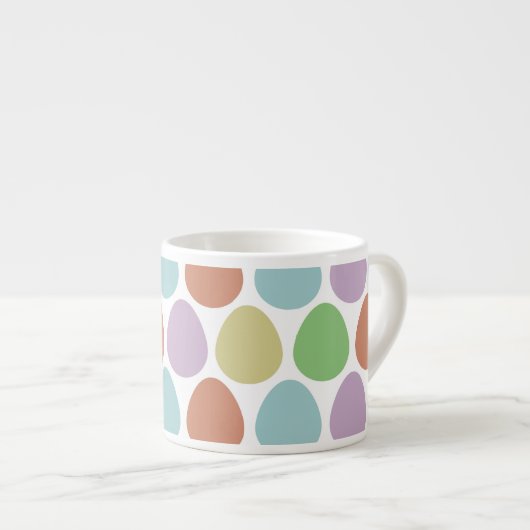 Ostereier Retro Muster Espressotasse (Vorderseite Rechts)