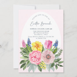 Ostereier, Rosa, Blumenbrunch Einladung