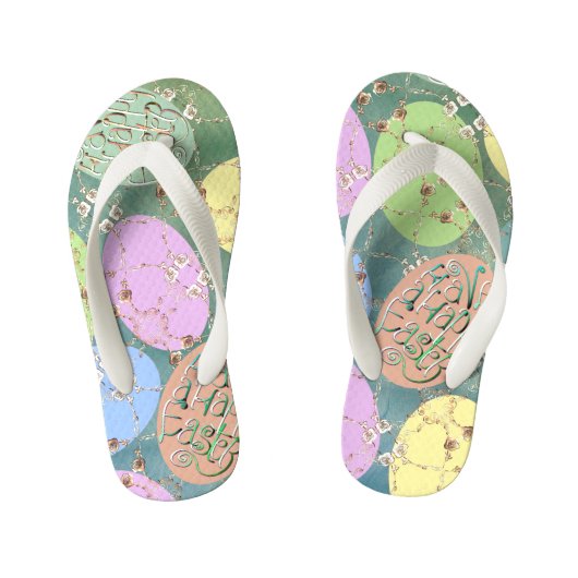 Ostereier-Rose auf Flip Flops Kinderbadesandalen (Fußbett)