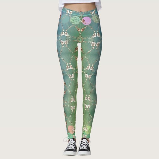 Ostereier Rose Grau Leggings (Vorderseite)