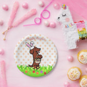 Ostereier Rote, glatte Dackel Teller (Party)