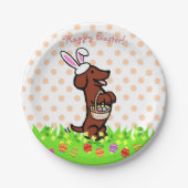 Ostereier Rote, glatte Dackel Teller (Vorderseite)