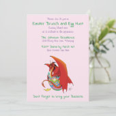 Ostereier Roter Drache Einladung (Stehend Vorderseite)