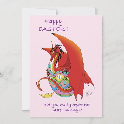 Ostereier Roter Drache Einladung (Rückseite)