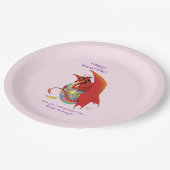 Ostereier Roter Drache Pappteller (Schrägansicht)