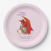 Ostereier Roter Drache Pappteller (Vorderseite)