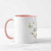 Ostereier Schmetterlinge Schwarze Haarmädchen Tasse (Links)
