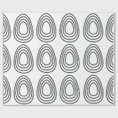 Ostereier Schwarz-Weiß glückliche Ostern Geschenkpapier (Flach)