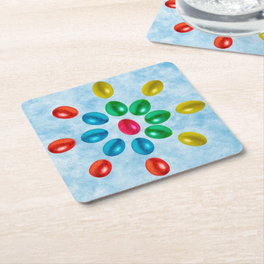 Ostereier-Sonne Rechteckiger Pappuntersetzer (angewinkelt)