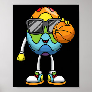 Ostereier spielen Bysketbyll Sportjunge Männer Kin Poster