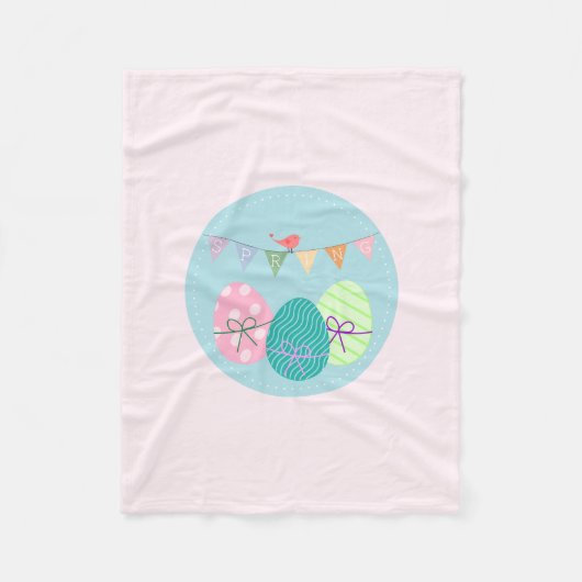 Ostereier Springtime Lavendel Blush Fleecedecke (Vorderseite)