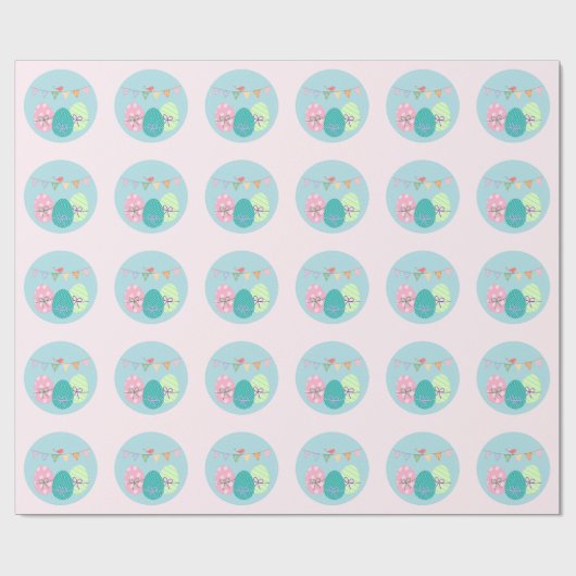 Ostereier Springtime Lavendel Blush Geschenkpapier (Flach)