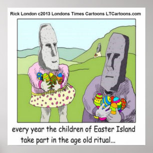 Ostereier-Suche auf der Osterinsel von Rick London Poster