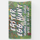 Ostereier-Suche- Banner mit gemalten Blumen (Vertikal)