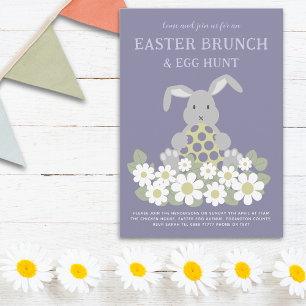 Ostereier-Suche-Brunch Süßer Hase Daisy Floral Einladung