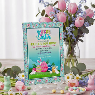 Ostereier-Suche, Kinder-Osterfeier-Party Einladung