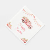 Ostereier-Suche mit rosa Lastwagen Serviette (Ecke)