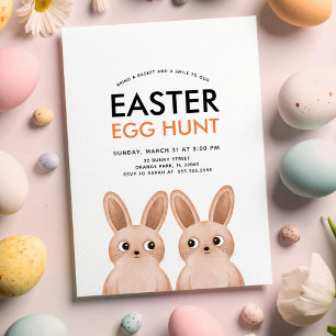 Ostereier-Suche Party mit zwei Osterhasen Einladung