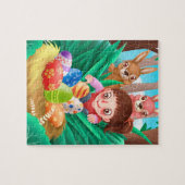 Ostereier-Suche Süßes Mädchen Puzzle (Horizontal)