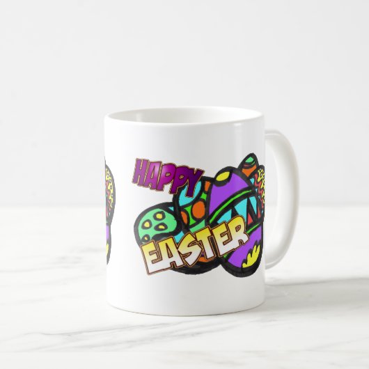 Ostereier-Tasse anpassbar Kaffeetasse (VorderseiteRechts)