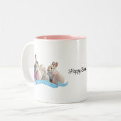 Ostereier Tasse Zwei Kaninchen & Ostereier (Vorderseite Links)