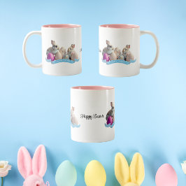 Ostereier Tasse Zwei Kaninchen & Ostereier